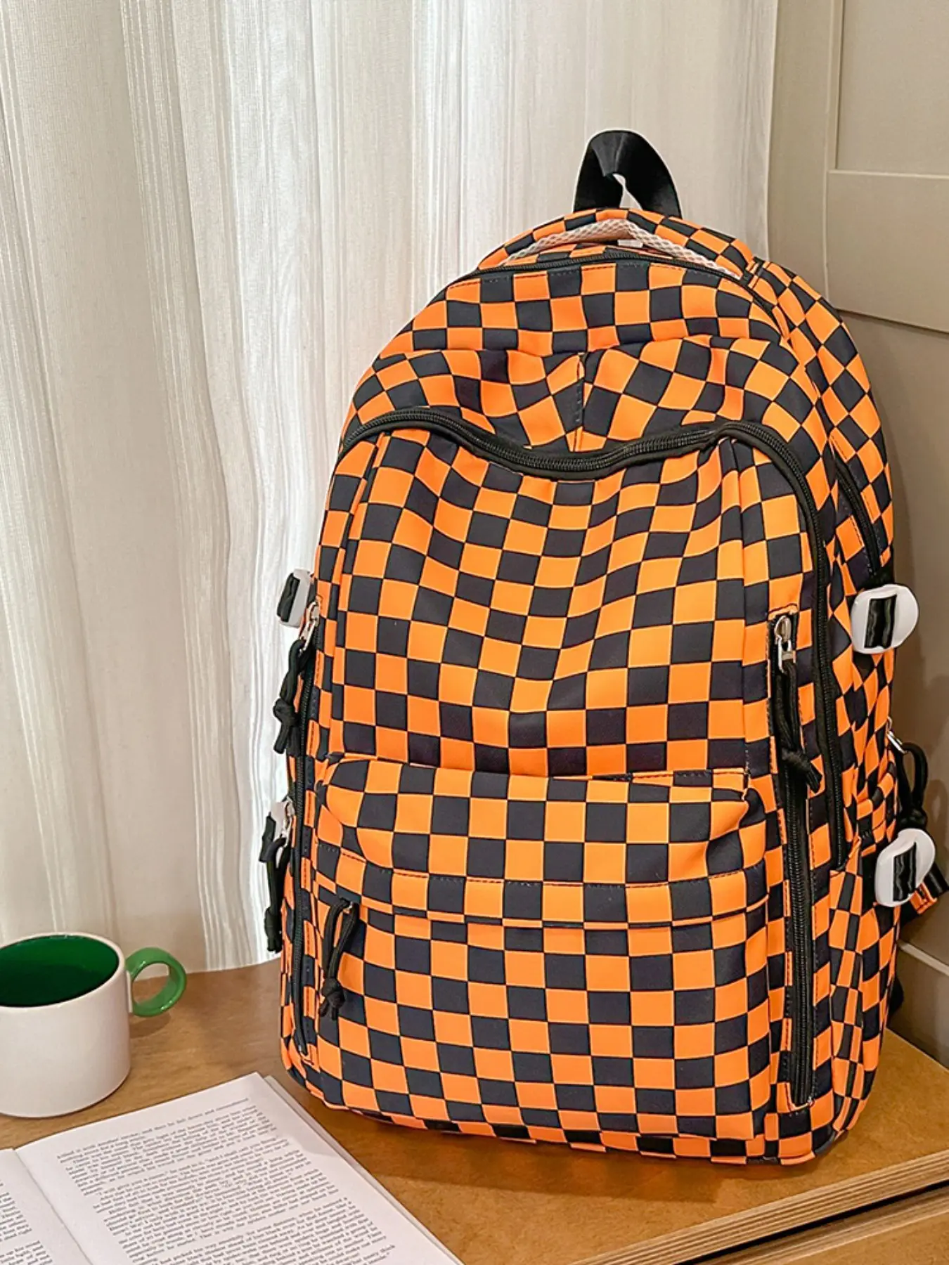Checkered Backpack, American Retro Large Capacity Student Bag, Casual Travel Commute Backpack, Unisex Waterproof Outdoor Bag, Traveler Essentials Backpack