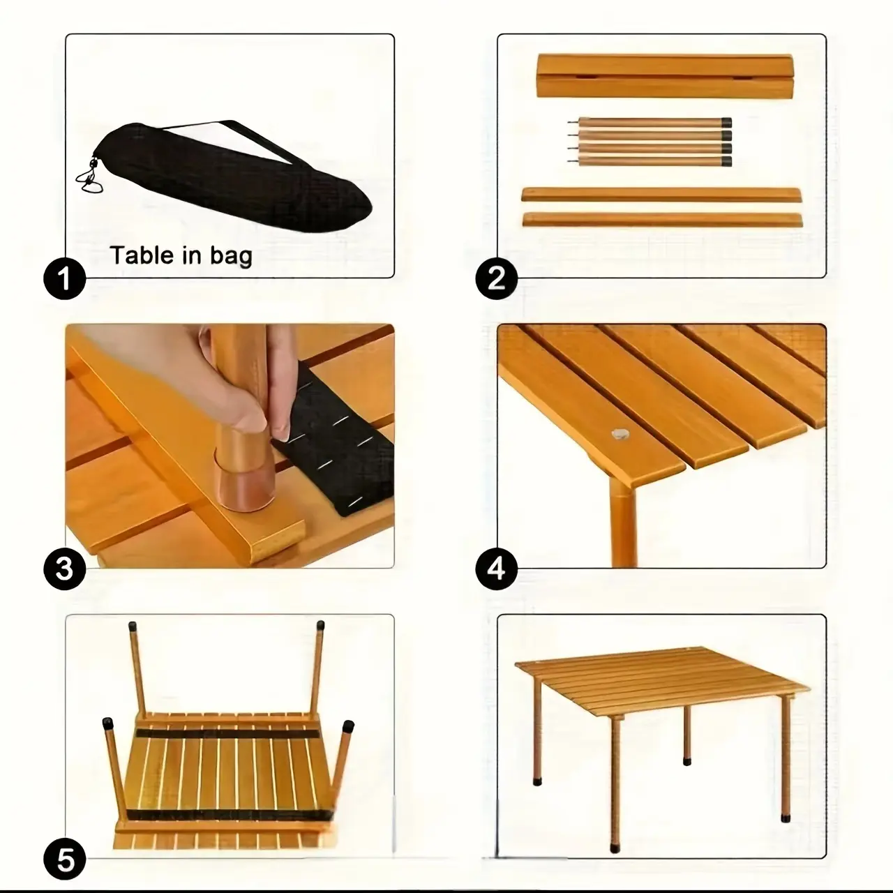 Foldable camping table, portable folding table, lightweight and comes with a storage bag, suitable for camping, hiking, picnics, barbecues, beach vacations, and outdoor gatherings