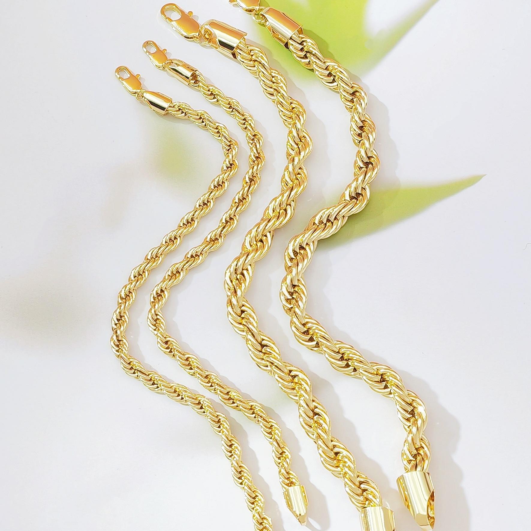 Gold Plated Twisted Rope Chain Bracelet for Women & Men, Punk Edgy Street Style Jewelry, Minimalist Bold Design with High-End Luxury Feel, Trendy Statement Bracelet for Daily Wear & Parties