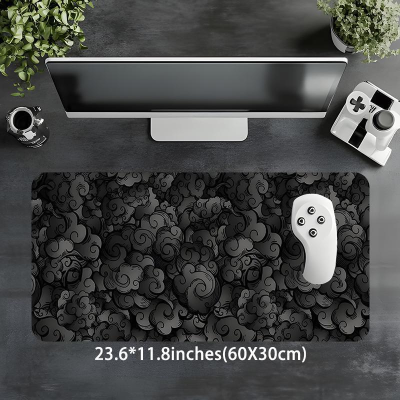 Cloud Pattern Rectangle Gaming Mouse Pad, Non-Slip Rubber Base Desk and Keyboard Mat for Home Office and Game Room, Gaming Desk Accessory