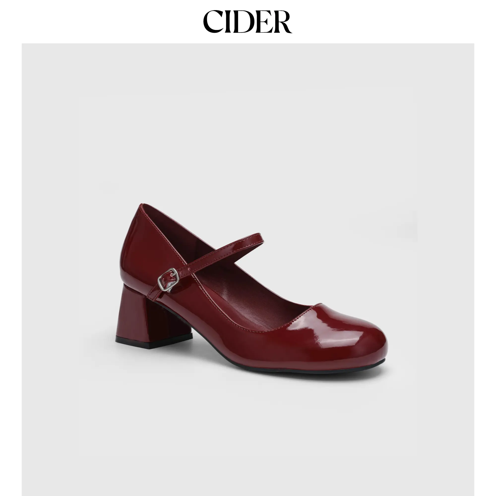 Patent Leather Chunky Heeled Mary Jane Shoes SohoChic Patent Leather Chunky Heeled Mary Jane Shoes SohoChic
