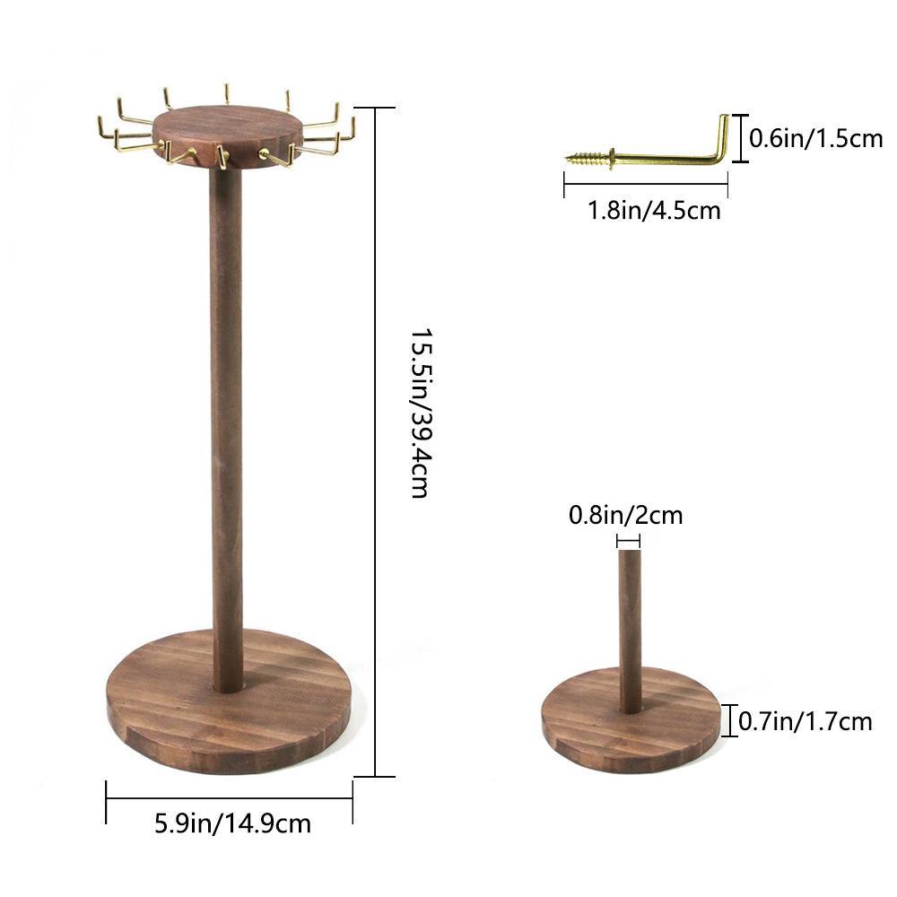 Wooden Jewelry Display Stand without Jewelry, 1 Count Vintage Jewelry Storage Rack, Creative Desktop Jewelry Organizer for Necklace Bracelet