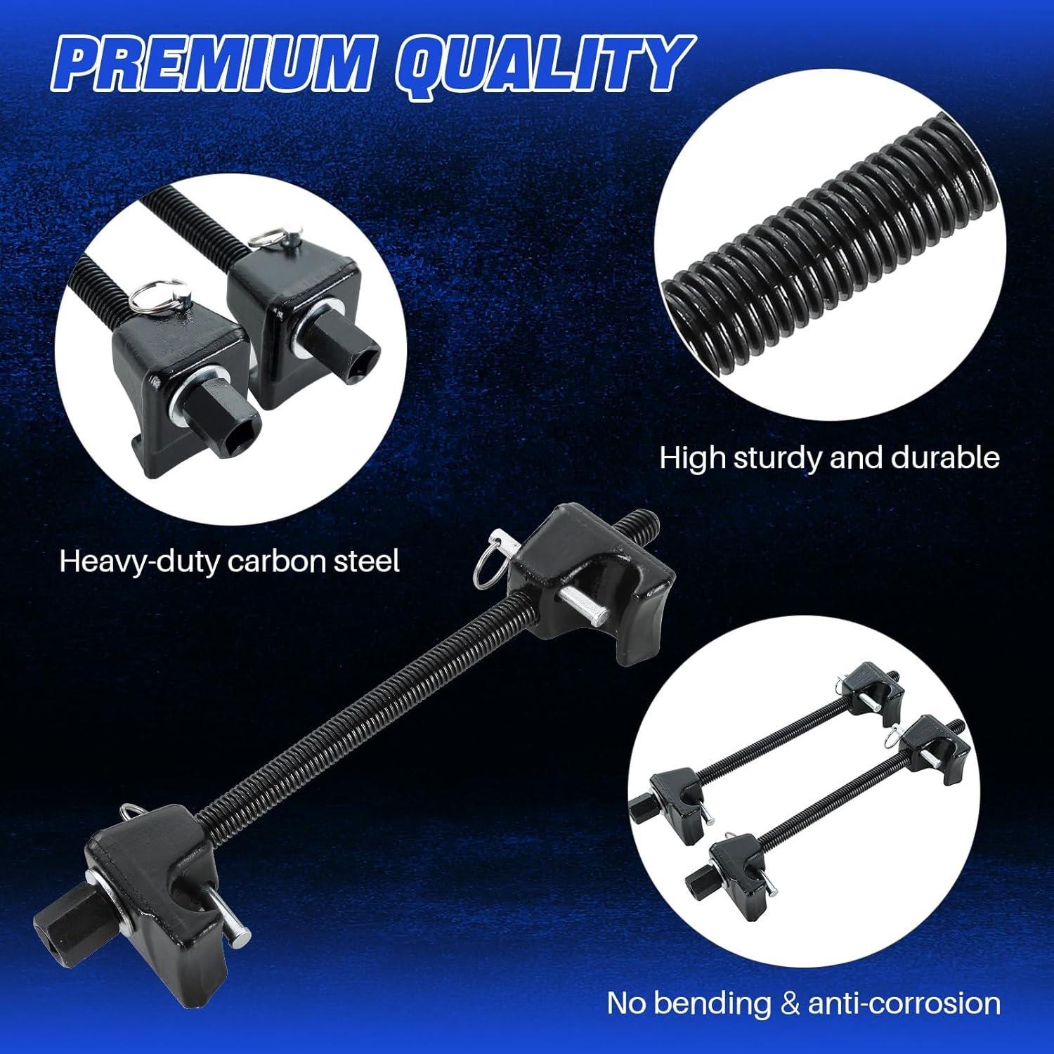 Macpherson Strut Spring Compressor Tool Kit 2 count Coil Spring Compressor with Detent Pins Spring Compressor with 10.5in Range for Suspension Work (Blue)