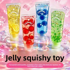 Transparent Glitter Toothpaste Tube Squishy for Kids & Adults, Moldable Slow Rebound Squeeze Fidget Toy, Novelty Clear Sensory Stress Relief Toy for Office Classroom Relax ASMR Unboxing Party Gift