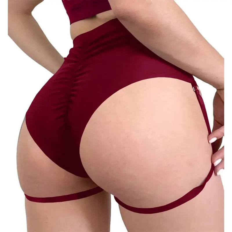 Women's Wardrobe  BZB Women's High Waist Yoga Shorts with Garters Booty Dance Cheeky Hot Pants Gym Workout Active Butt Lifting Sports Leggings
