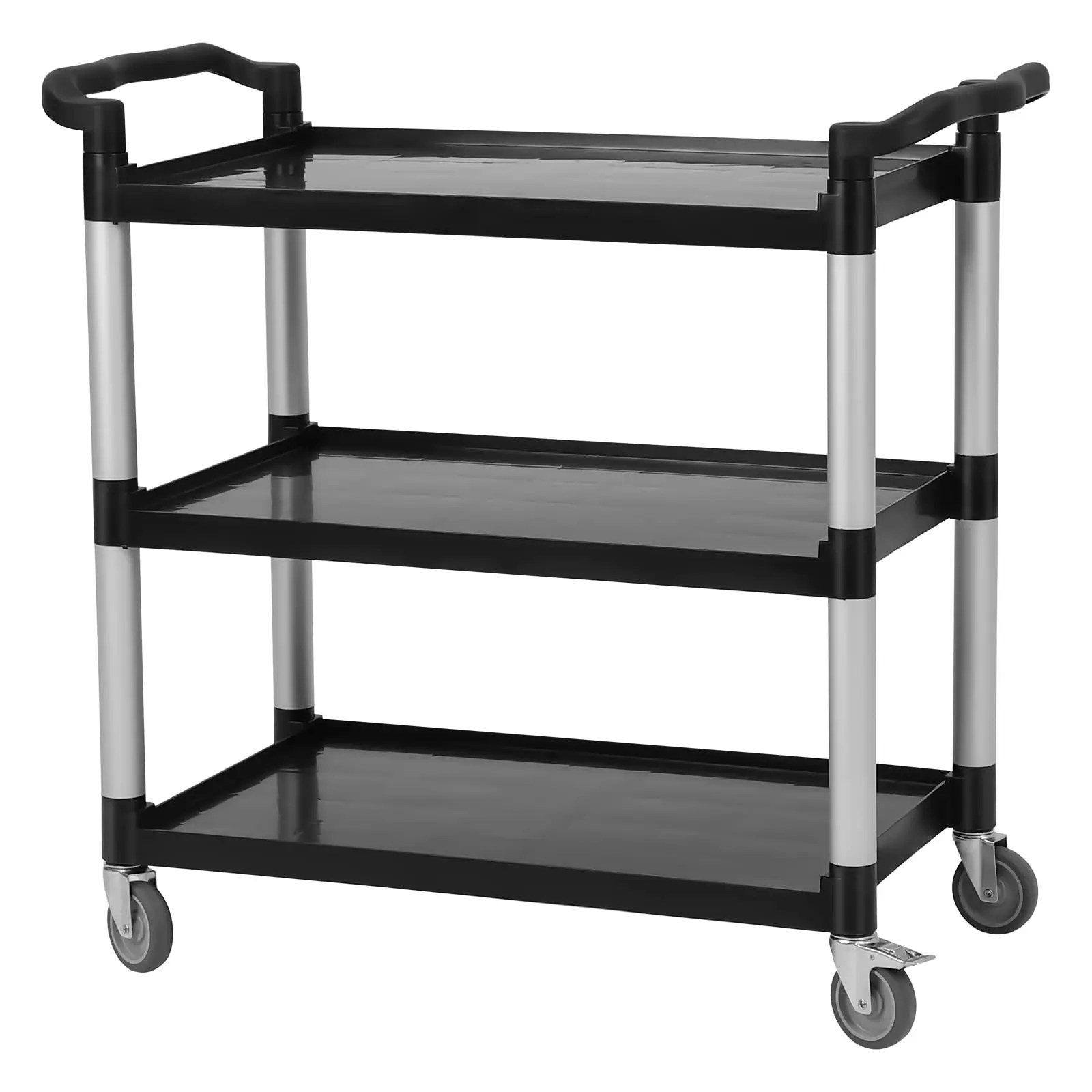 GARVEEHeavy-Duty 3-Shelf Utility Cart with 360lbs Capacity, Rolling Service Cart with Brake Wheels and Hammer, Ideal for Office, Warehouse, Garage, and Kitchen Use