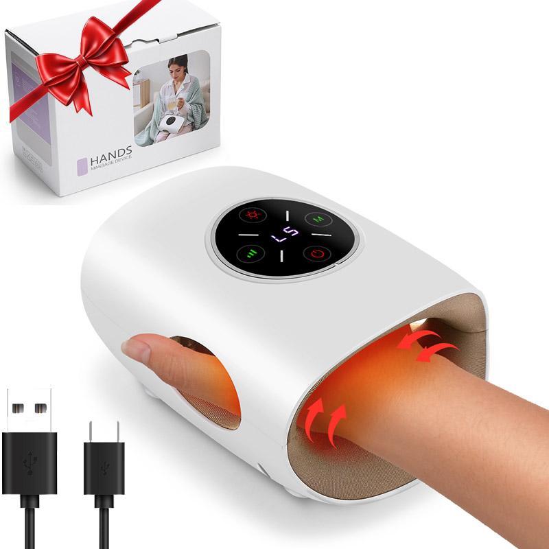 Hot Compress Hand Massager, 1 Box 3 Modes & 5 Levels Hand Massager, Timers Hand Massage Tool for Parents Gift, Electric Massage Machine, USB Rechargeable