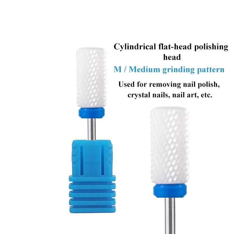 5pcs/set Ceramic Nail Drill Bits, Cross-Cut Nail Art Tools for Manicure & Pedicure, Essential Accessories for Nail Care