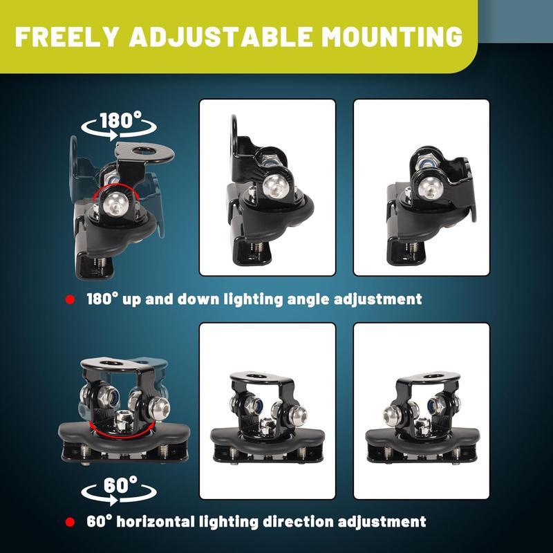 LED Light Bar Universal Mounting Bracket Adjustable A-Pillar Hood LED Work Lights Mount Bracket Clamp Holder Without Drilling Durable Material Vehicle Compatibility Easy Installation Protective Design Stainless Steel Strength Sturdy