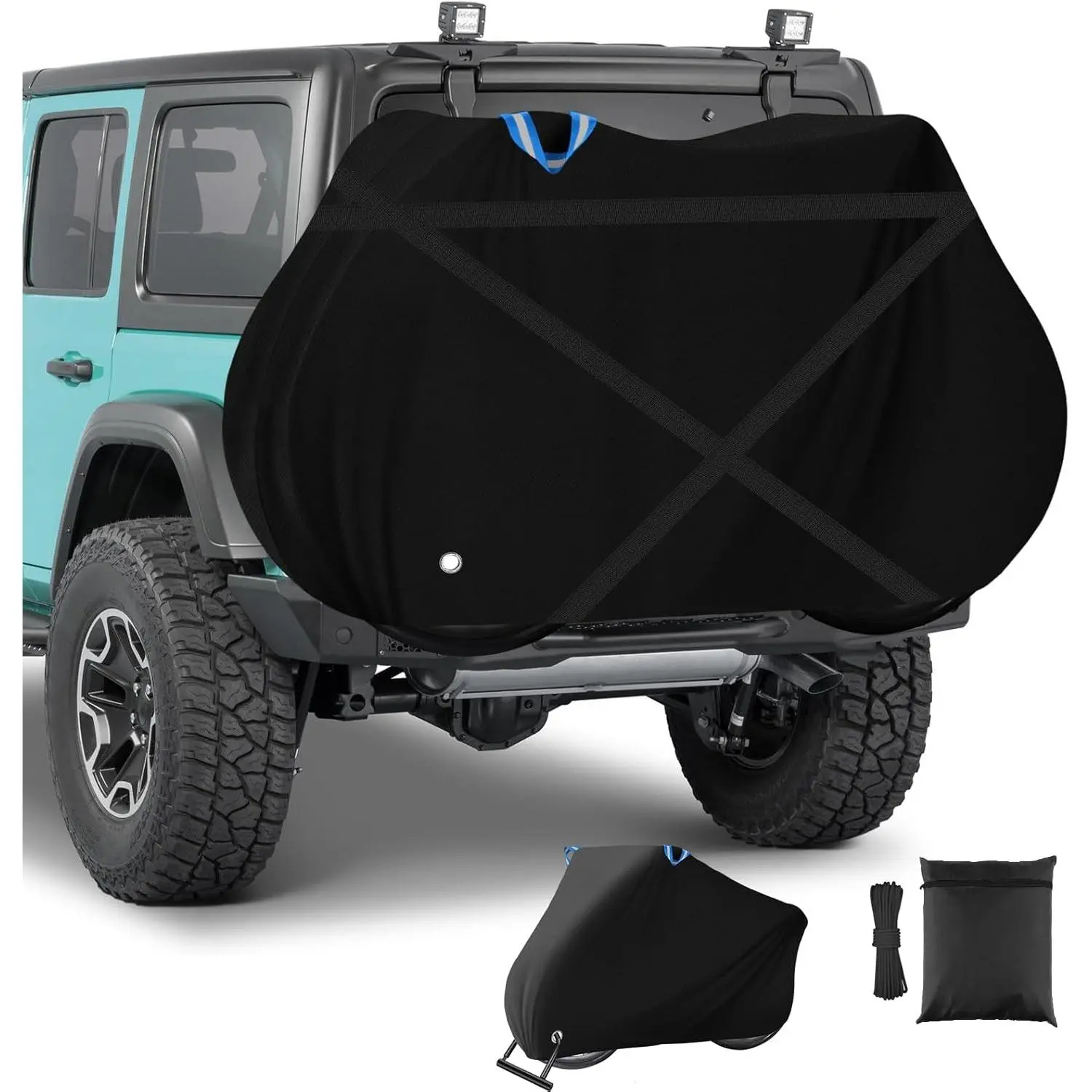 LYHNMW Bicycle Covers for 1 Bikes, Bike Cover for Transport on Rack, Travel Bike Covers Outdoor for Bikes on Rear Bike Rack, Heavy Duty 500D Oxford & Waterproof with Lock Hole for Car, Truck, RV
