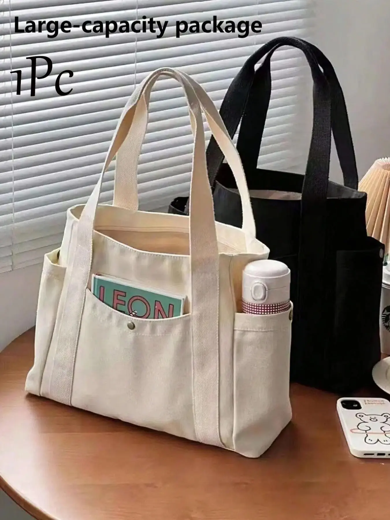 Fashion Canvas Shoulder Bag, Multifunctional Student Backpack, Large Capacity Laptop Bag, Casual Travel Bag, School Bag, Beach Bag
