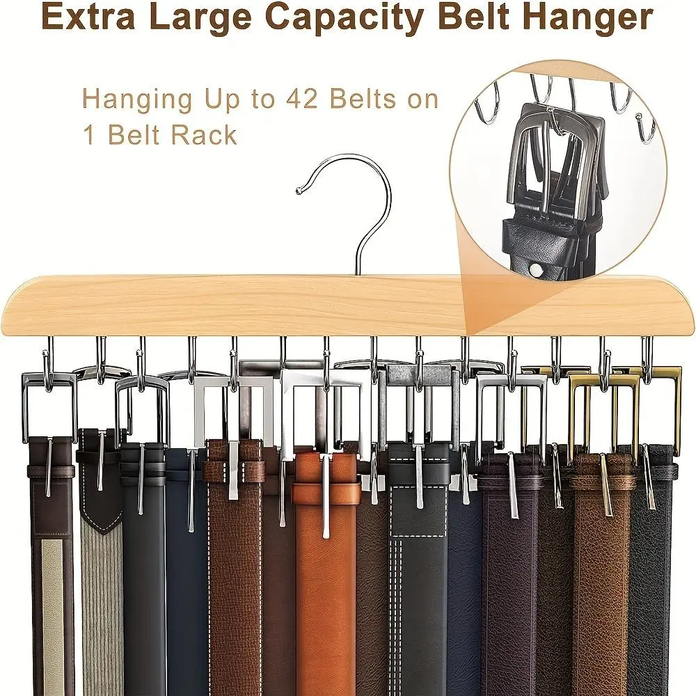 1PC wall-mounted storage hook, 14 hooks/20 hooks, suitable for belts, bow ties, hats, clothing. Ideal for entryways, wardrobes, rental properties. Space-saving, multi-functional hangers, clothing hooks.