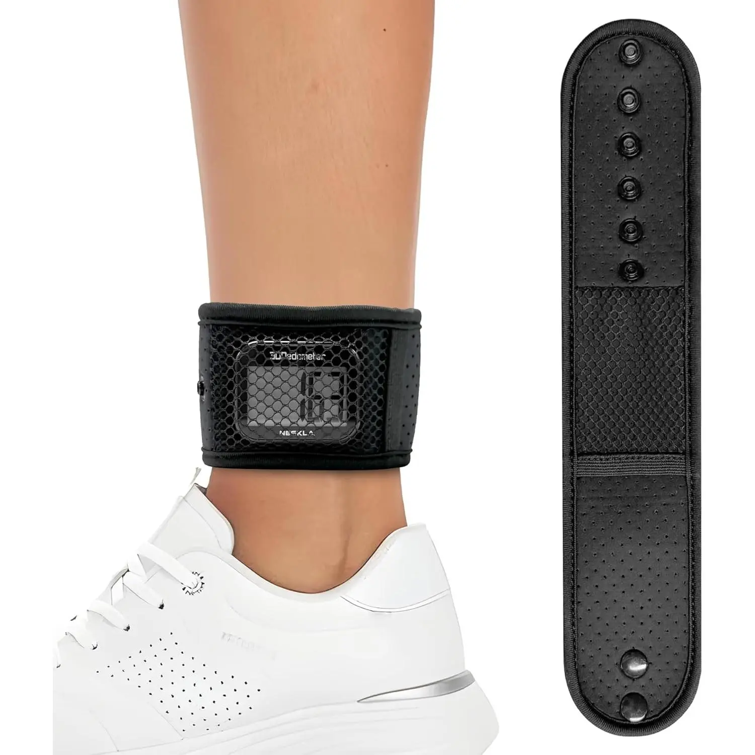 Pedometer Ankle Strap, Adjustable Breathable Mesh Band for Fitness Trackers| Secure Step Tracker Ankle Strap, Compatible with Fitbit for Walking & Running, Pedometer Not Included
