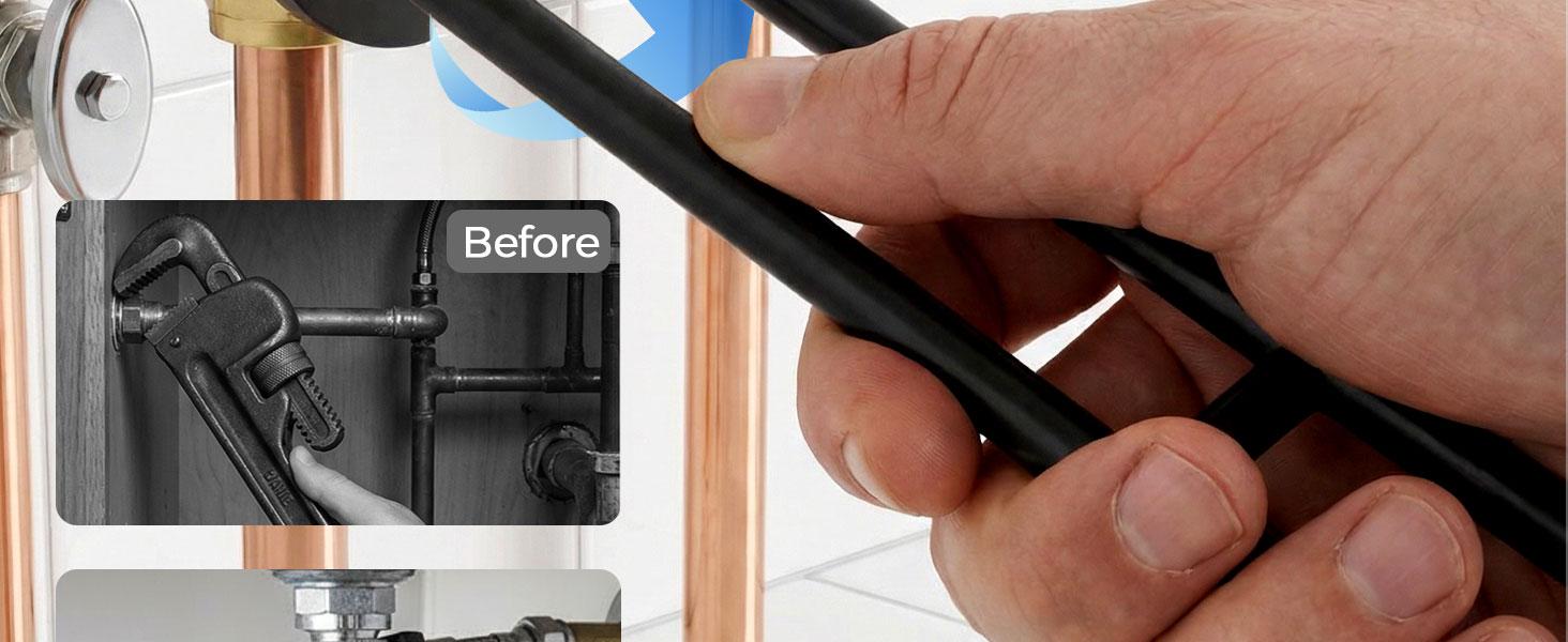 2 Pcs Multifunctional Sink Wrench, Basin Faucet Wrench, Plumbing Tools for Tight Spaces Kitchen Bathroom Home, Portable Installation Tool for Homeowners (A+B)