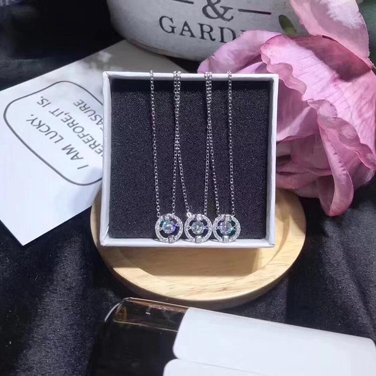 Jumping Heart Silver Plated Necklace for Women Trending - 2024 Summer Fashion Collarbone Chain Light Luxury Zircon Inlaid Jewelry