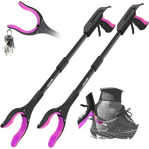 2026 Jellas 2-Pack 32 Inch Grabber Reacher Tool with Shoehorn, 360° Rotating Head Grabber Tool for Elderly, Outdoor and Indoor Trash Picker Grabber (Purple)