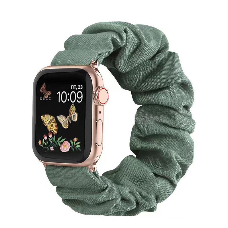 4-Pack Scrunchie Elastic Nylon Watch Bands for Apple Watch – Hair Loop Strap 38–49mm (Series 1–8, SE, Ultra)