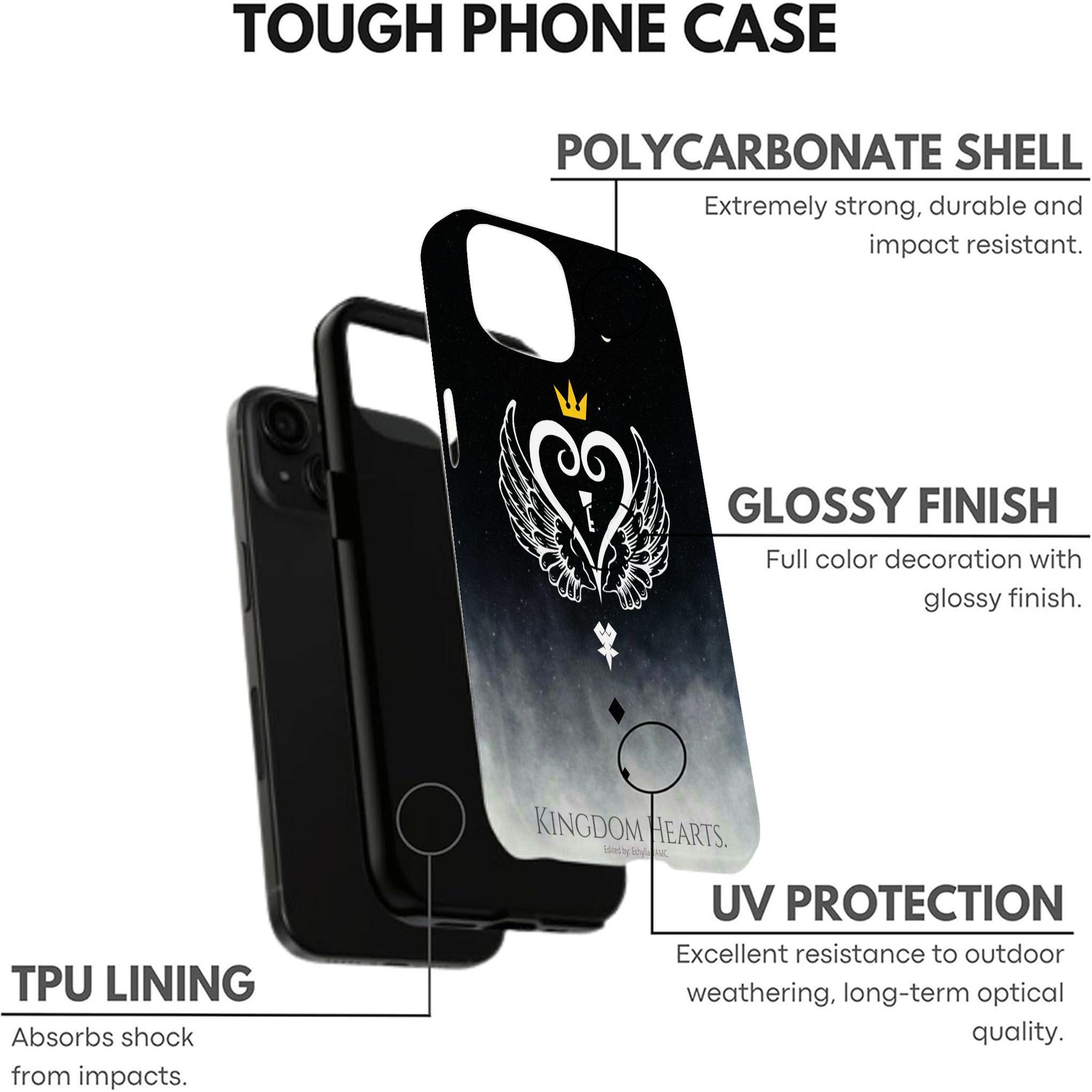 Kingdom Hearts Double-layer durable phone Cases For iPhone 17 16 15 14 13 12 Promax Pro Plus, hard shell protection ,Unique design,best Gift