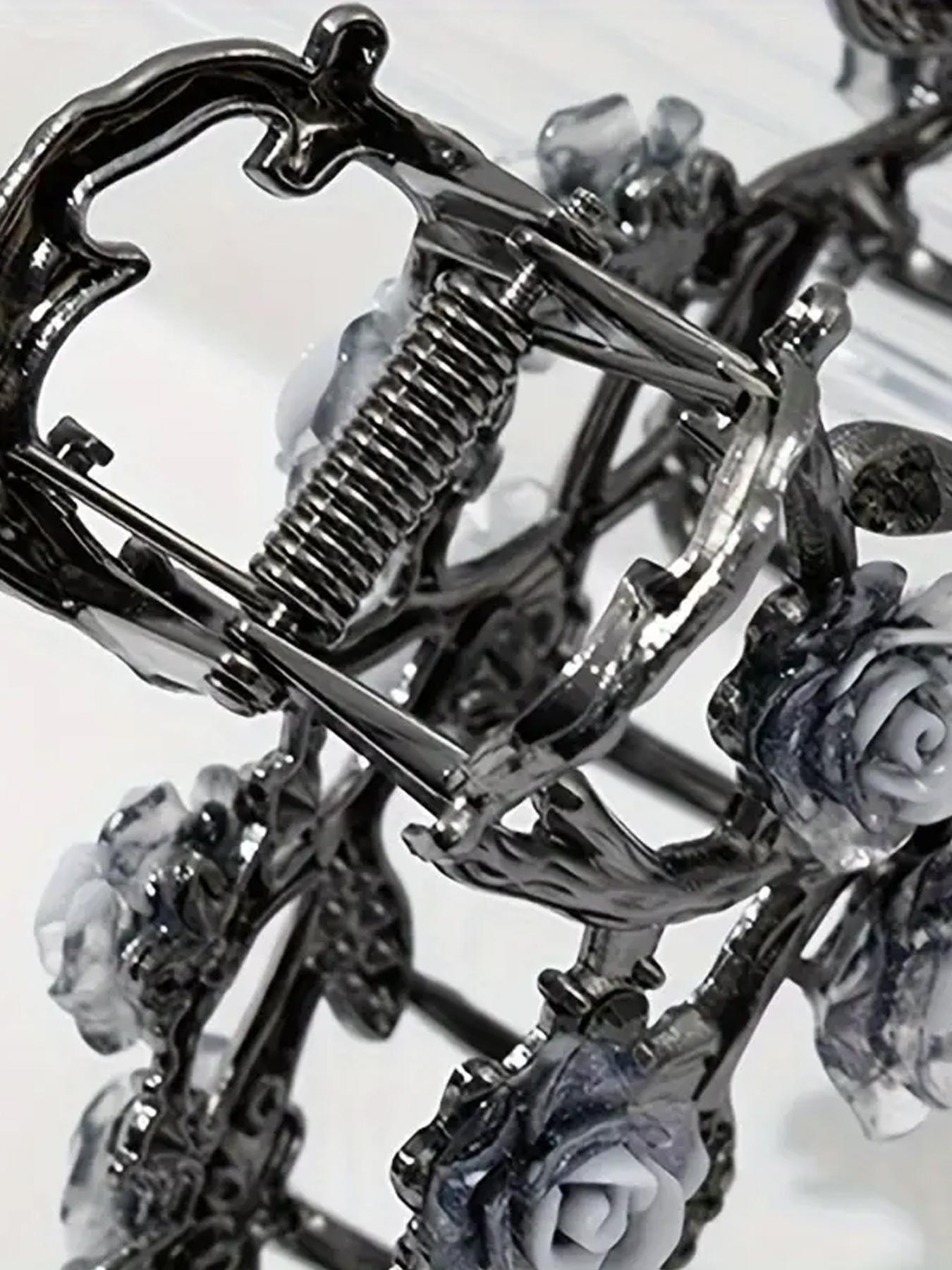 Fashion Flower Decor Hair Claw, Elegant Thorns Rose Design Hair Accessories for Women & Girls, Cute Lovely Hairwear for Daily Used