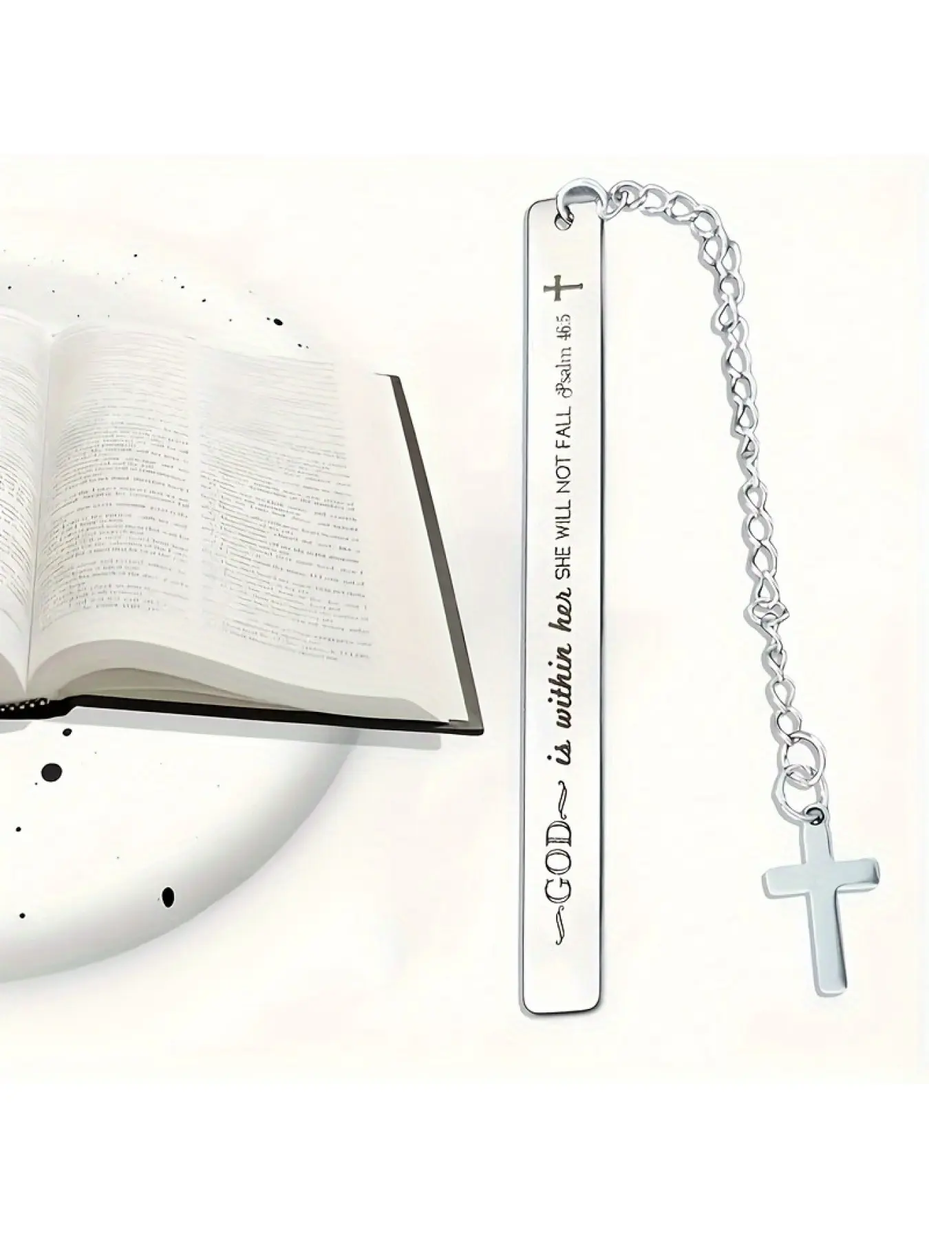 God Is Within Her She Will Not Fail Engraved Bar Keychain, Silver Crown Pendant Religious Faith Key Ring, Inspirational Christian Daily Key & Bag Charm, Spiritual Encouragement Gift for Women