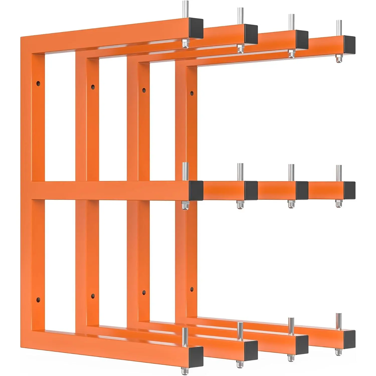 4 PACK Lumber Rack Wall-Mounted Lumber Storage Rack, Heavy Duty  Storage Racks With 6-Level System, 1320 LB Sturdy Garage  Organizer,  Orange Lumber Metal Racks for Indoor & Outdoor