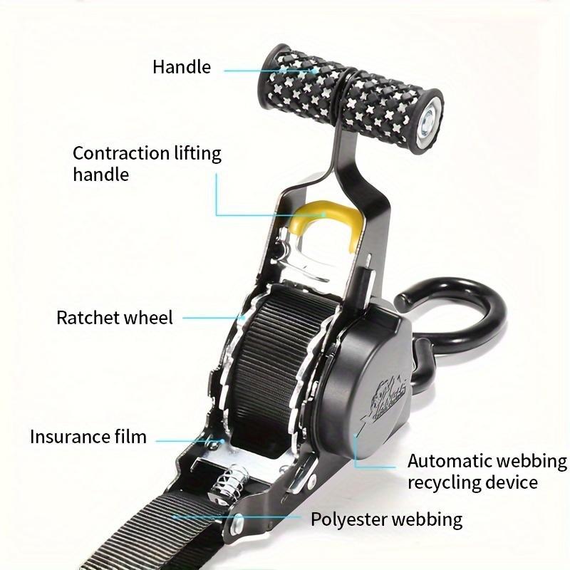 Automatic Retractable Tie Down Strap, Durable and Sturdy Retractable Tie Down Strap, Multifunctional Adjustable Strap for Home & Office