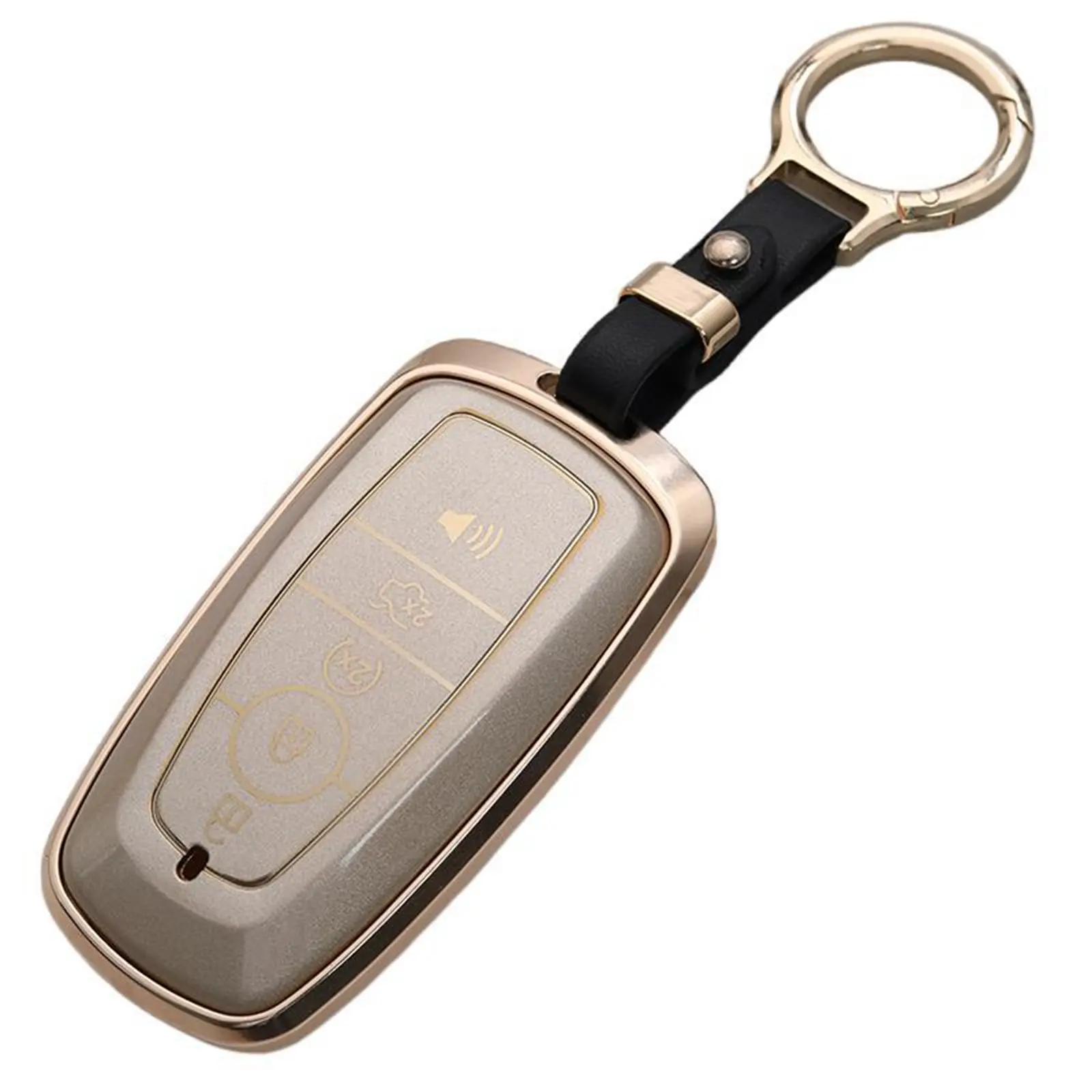 Aviation Aluminum & Soft TPU 5-Button Key Fob Cover, Ultra-Light Anti-Drop Smart Key Case Compatible with Ford F150 Raptor Bronco Explorer, Lincoln Aviator 2018-2026
