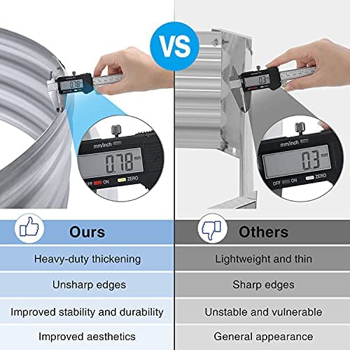 Galvanized Elevated Garden Bed Set with Safety Rubber Frame and Oval Metal Planting Boxes, Durable Raised Garden Planter for Vegetables, Flowers and Herbs, Easy Assembly and Weather-Resistant Design for Outdoor Gardening