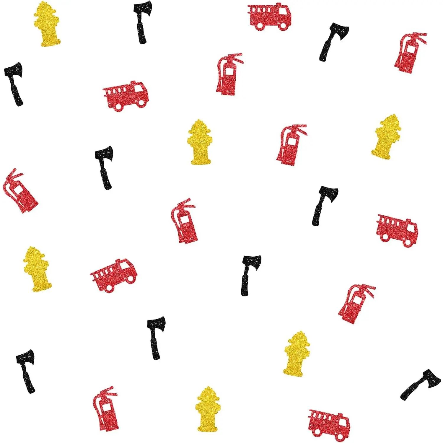 120 Fire  Confetti, Firefighter Table Confetti, Red Glitter Fire  Cut Outs, Firefighter Paper Scatters for Fireman Birthday/ Shower Party Table Decoration