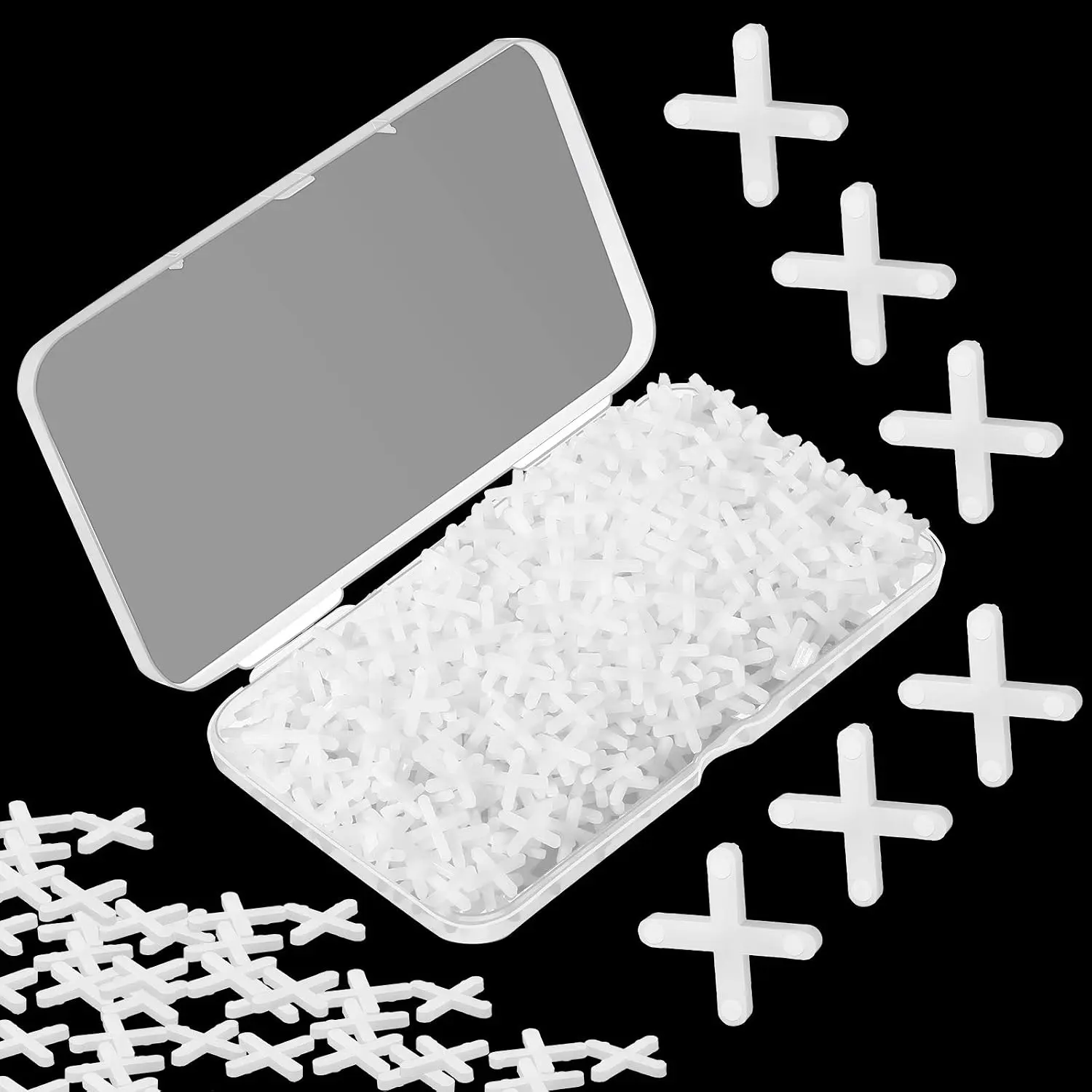 500 count Wide Tile Spacers Tiles Leveler Spacers Replaceable Levelers Wall Floor  for Ceramic Tile and Stone Installation(1/8 Inch)