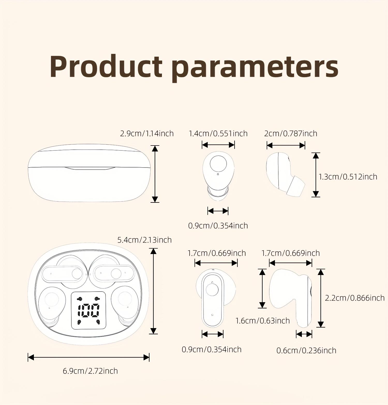 2 Pairs Wireless Earbuds – Mini Invisible Bluetooth 5.4 Headphones with LED Display, Perfect for Sleep, Sports & Gaming