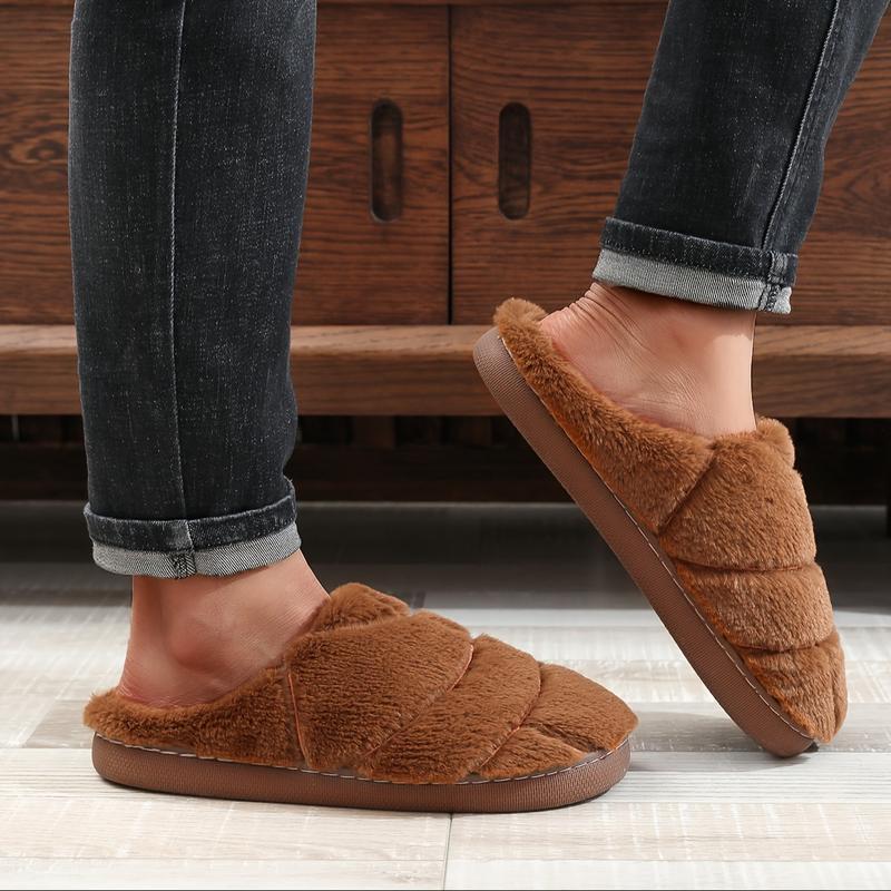 (New)Cozy Faux Rabbit Fur Slippers with Embroidered Mexican Concha Design, Plush Indoor Comfort Shoes for All Seasons