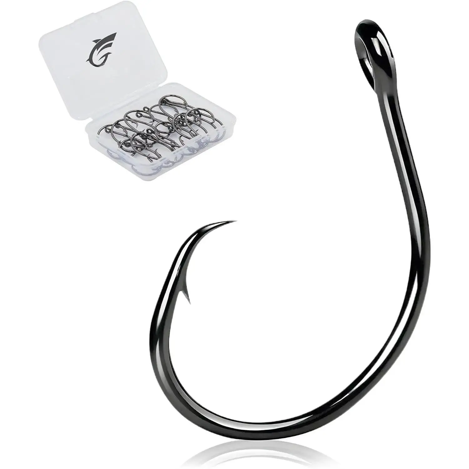 Inline Circle Hooks Saltwater, 25 count Fishing Catfish Hooks for Saltwater & Freshwater, Live  Non-Offset Wide Gap Fish Hook for Catfish, Striped, Bass, Salmon, Mackerel, Tuna Size 4-7/0