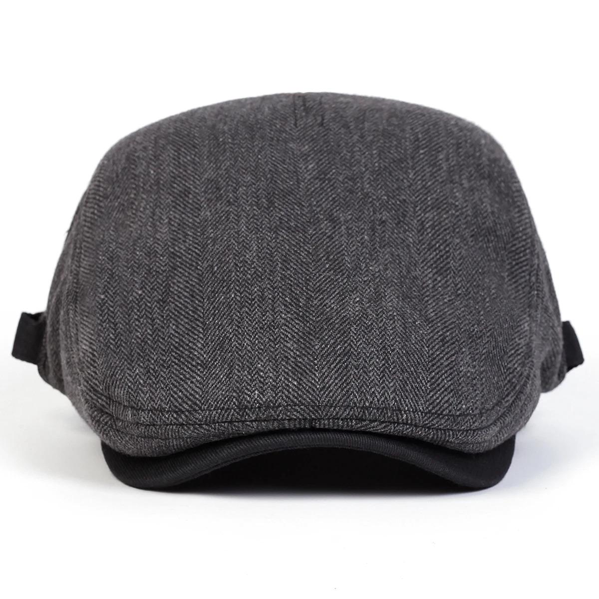 Men Retro Herringbone Grid Newsboy Caps British Painters Hats Spring and Autumn Adjustable Flat Cap Hip Hop Berets