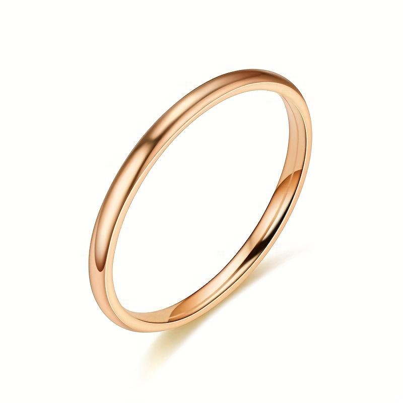 2MM Smooth Ball Bead Ring - Premium Stainless Steel Minimalist Stacking Band, High Polish Chic Finger Accessory, Waterproof & Durable for Daily Wear