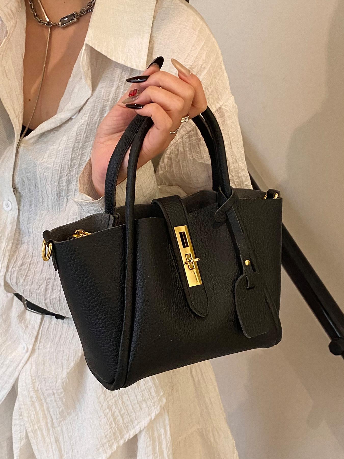 Women's Fashionable Temperament Handbag, Simple Retro Style Versatile Handbag for Work, School, Daily Commuting, Practical Gift Giving Handbag, Pu Leather Bag