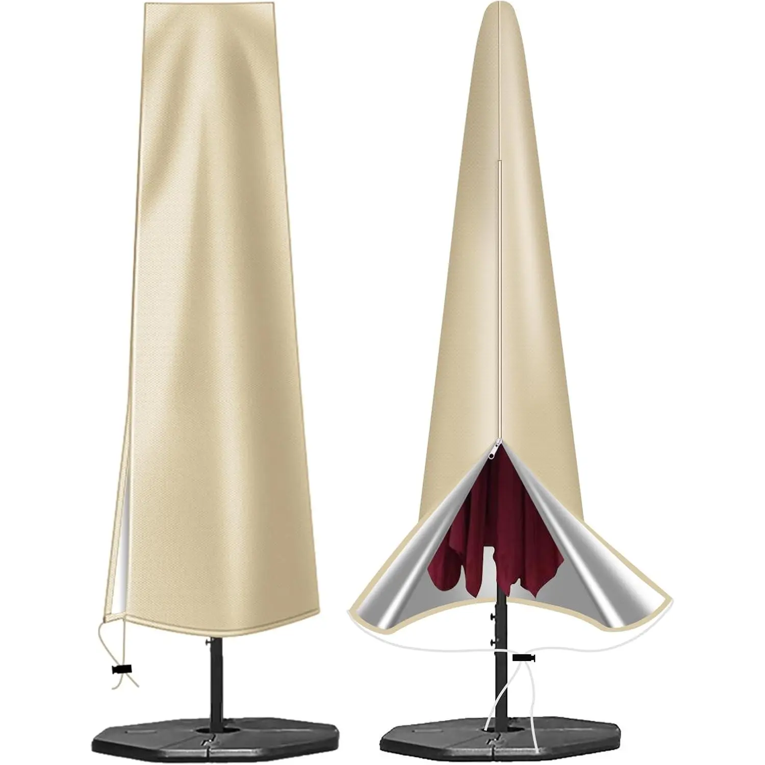 Patio Umbrella Cover : Fit 9ft to 12ft Outdoor Umbrellas | 420D Oxford with Long Zipper, Protect Umbrella from Sun, Rain, Snow & Dust, Helping Extend Outdoor Umbrella's Life