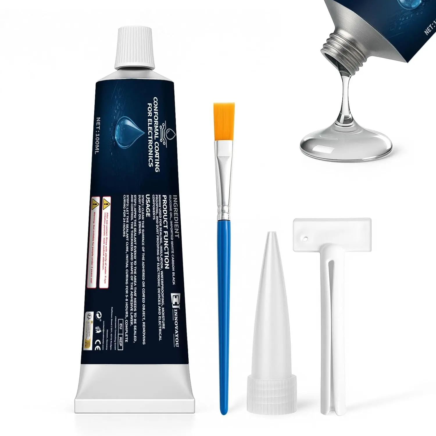 100ml Silicone Conformal Coating, Insulating Sealant for Electronics, Waterproof, Dust & Moisture Resistant for Reliable Components Sealing