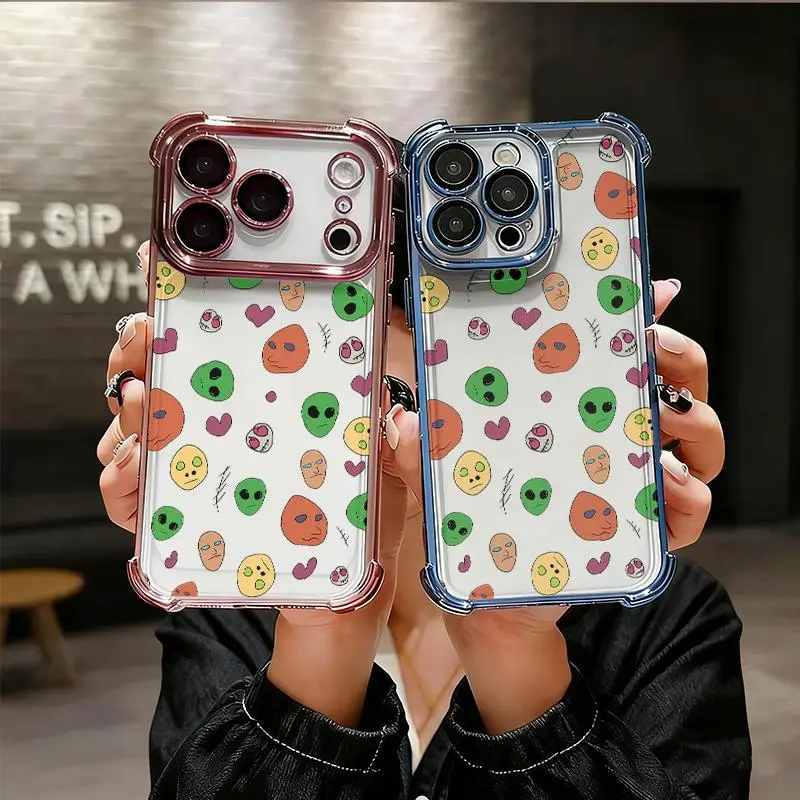 Face painting Phone Case for iPhone 17 AIR 17 PRO 16 PRO 15  PRO MAX  14 PLUS 13 PRO 12 11 series (silicone softshell) airbag anti-drop and shockproofmobile phone protective case