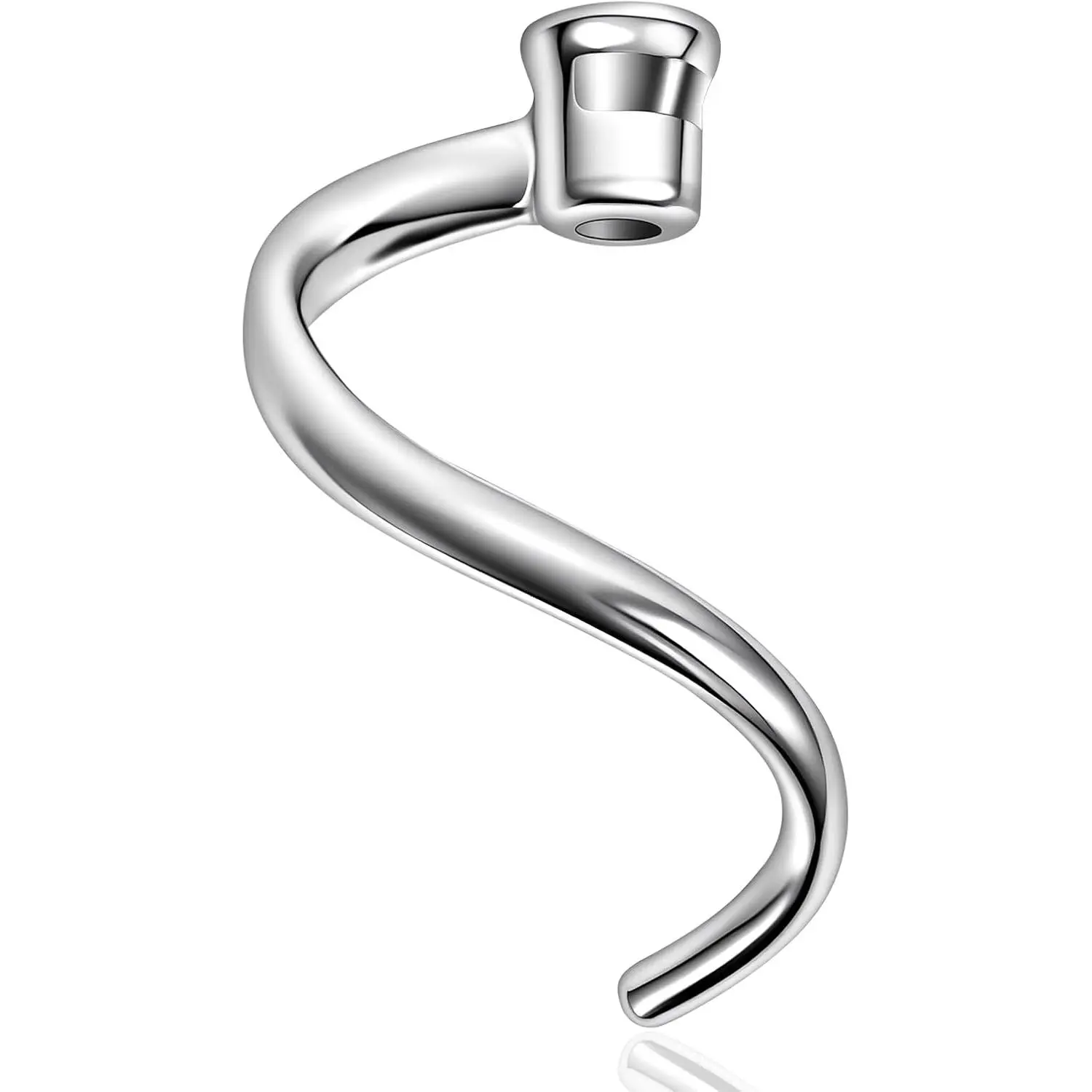 Heavy-Duty Stainless Steel Spiral Dough Hook Attachment KA15 for Kitchen Aid 4.5QT/5QT Tilt-Head Mixers, Kneads Evenly and Efficiently for Heavy Doughs, No Chipping or Coating, Dishwasher Safe Easy to Clean, Homemade Baking (Bread, Pizza), Yes, Metal