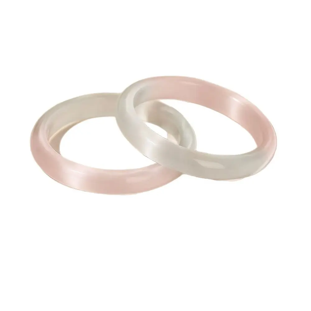 High-end Cat's Eye Stone Bangle for Women, Macaron Gradient Glass Bangle, Icy Transparent Chalcedony