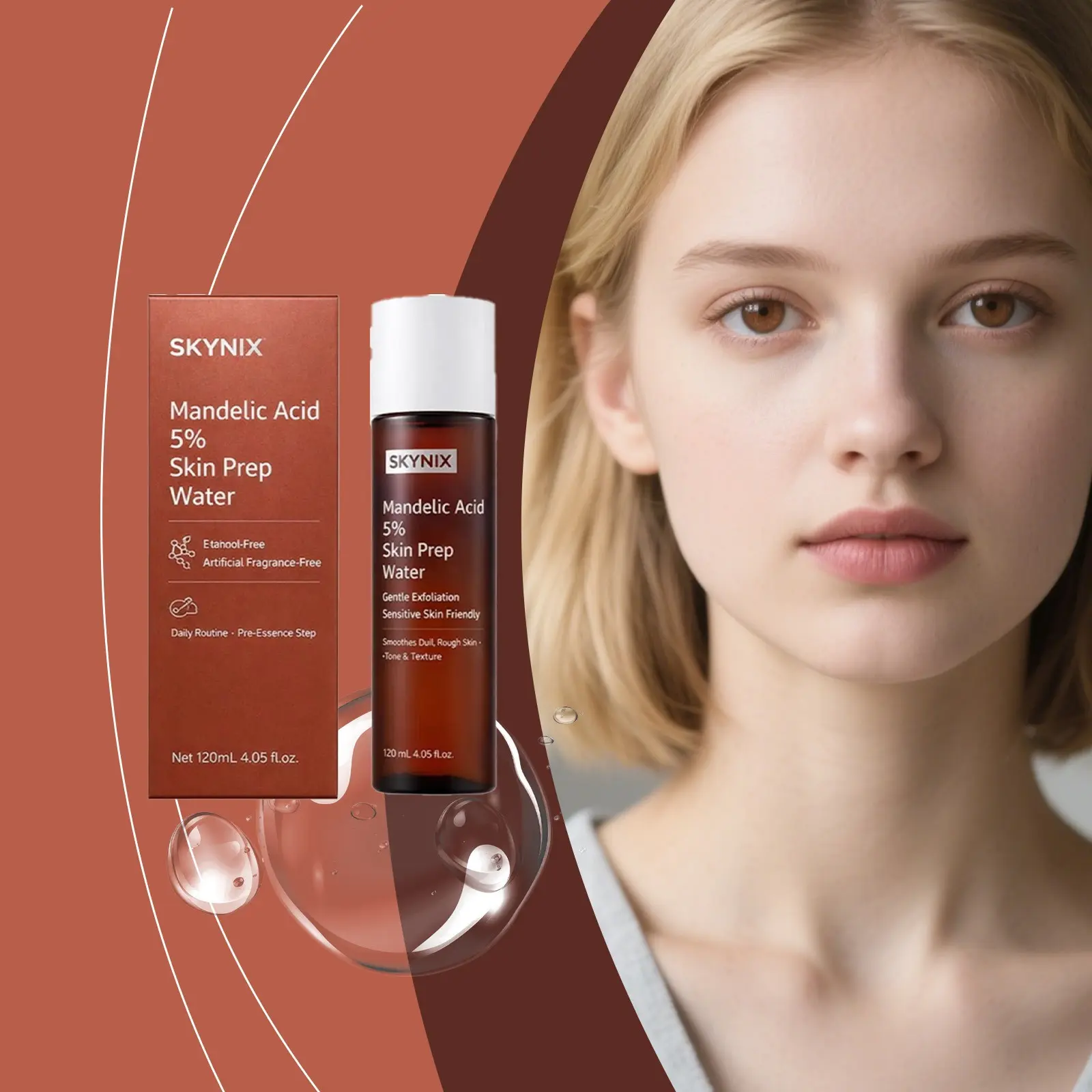 5% Mandelic Acid Toner Skin Prep Water, Gentle Exfoliation Facial Toner, Balance Sebum, Refine Skin Texture, Hydrating Skin Prep Essence Water For Daily Skincare, Suitable For Sensitive Skin