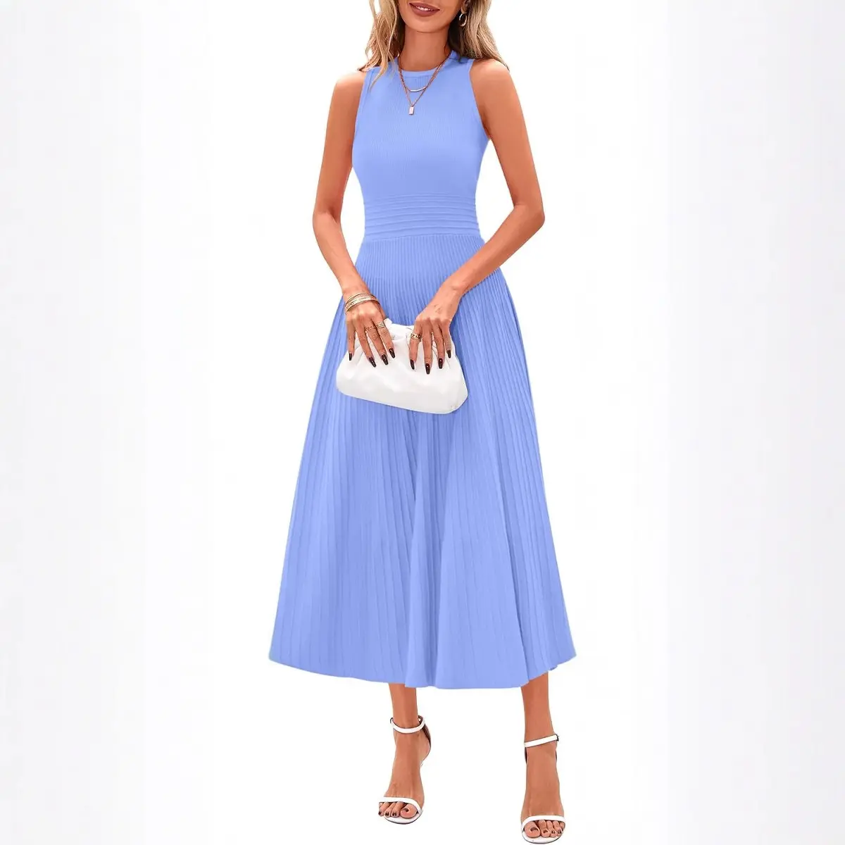 Ladies Casual Dress 2025 Summer Medium and Long Sleeveless A-fold Cocktail Dress