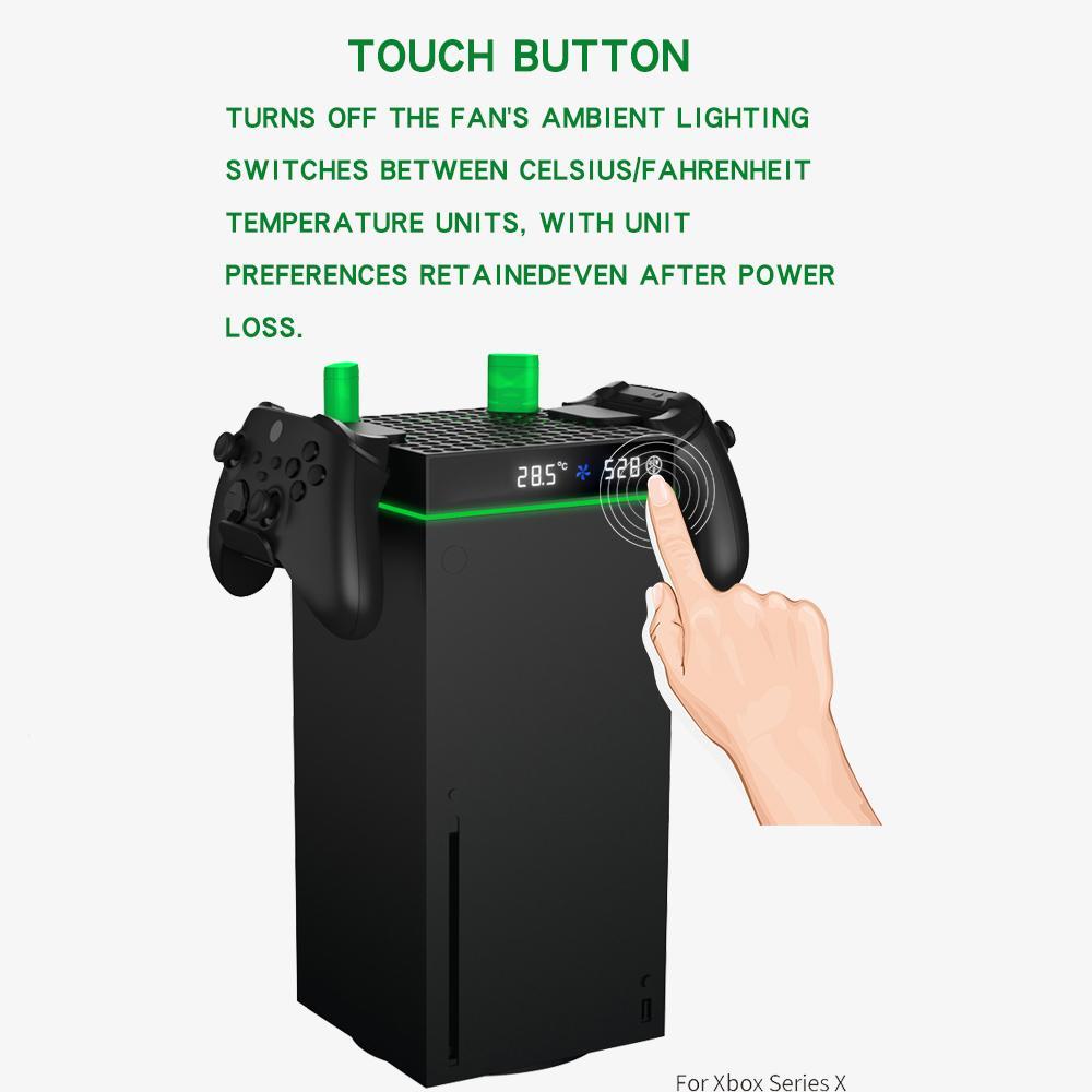 DOBE FOMIS ELECTRONICS Cooling Fan for Xbox Series X/S Console & Controller, Charging Station with 2 x 2640mWh Rechargeable Battery, 3 Gear Speed Fan, Low Noise Cooling