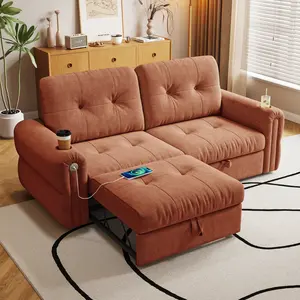 Aobtkel®It is a multi-functional sofa, a 77-inch convertible sofa bed, and a 2-in-1 piece suitable for both sitting and lying down. Made of Chenille fabric, it is suitable for living rooms, bedrooms