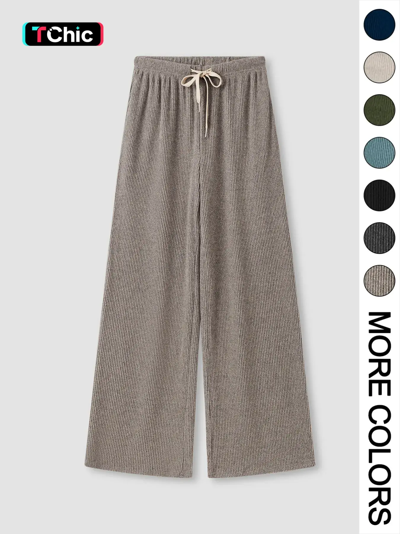 High Waist Comfortable Soft Wide Leg Casual Basic Women Knit Jogging Pants, Versatile Baggy Athletic Trousers for Relaxed Fit, Ideal for Everyday Wear