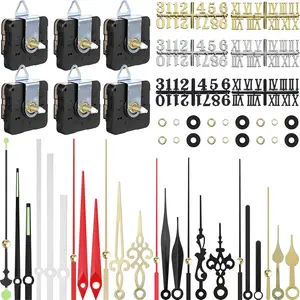 6 count Quartz DIY Wall Clock, 6 Clock Numerals Kit, Movement Mechanism  Operated Clock  Kit with 8 Different Pairs of Hands for DIY Clock Repair