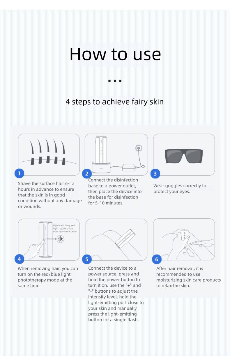 IPL Laser Hair Removal Device with Sapphire Ice-Cooling Technology for Women & Men, Painless & Long-Lasting Hair Remover for Full Body Use at Home, Safe on Face, Bikini Line, Armpits