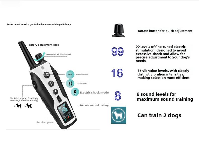 Pet Smart Color Screen Dog Training Device IP67 Waterproof Rechargeable ...