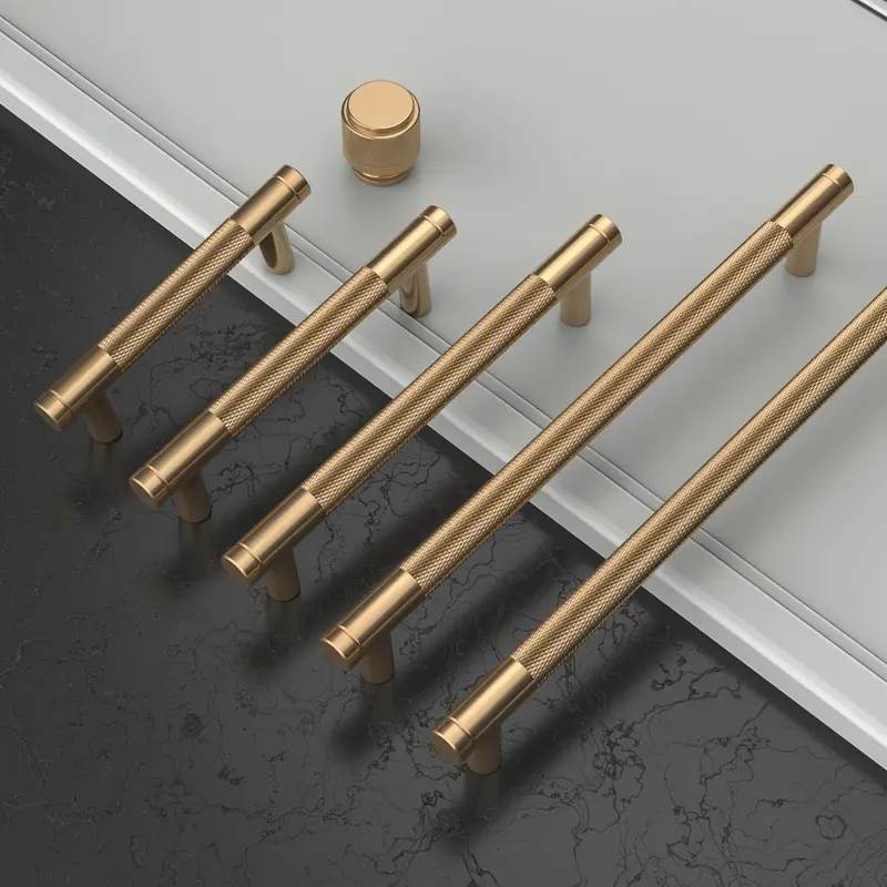 10pcs - Brushed Aluminum Door Handles, Door Levers - Metal Drawer Pulls for Kitchen, Bathroom and Furniture, with Fine Texture, Easy to Install, Suitable forrobes and Cabinets. Screws Included.